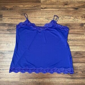 Y2K Blue Lace Cami Top Adjustable Straps Women Size 4XL Fairycore Coquette